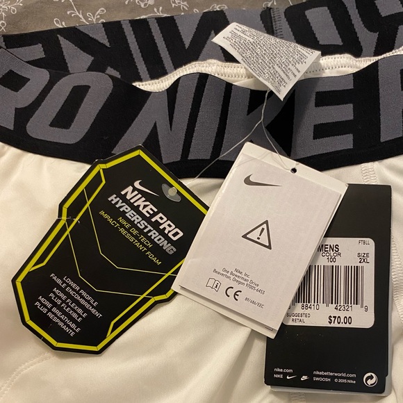 Nike Pro Hyperstrong Core Football Men's Shorts White 2XL, NWT, $35 - Picture 6 of 8